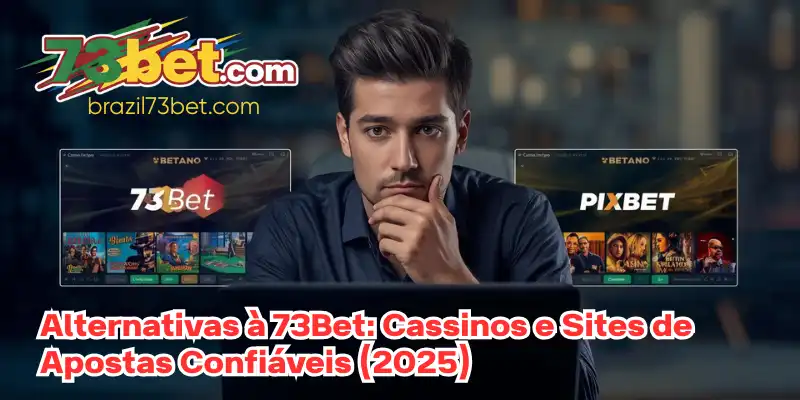 Comparativo de alternativas à 73Bet mostrando logos de outros cassinos online