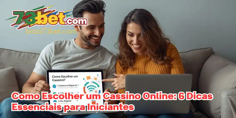 Um iniciante olhando para uma lista de verificação (checklist) sobre como escolher um cassino online