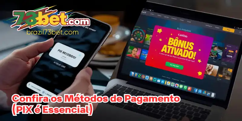 Ícones de PIX e Bônus, dois fatores cruciais para escolher um cassino online